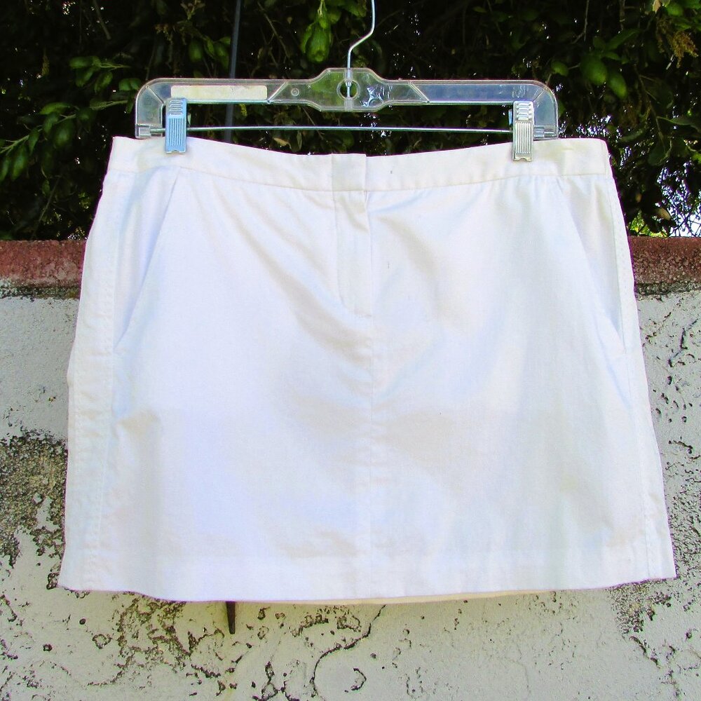BCBGMaxzaria white stretch cotton mini skirt M